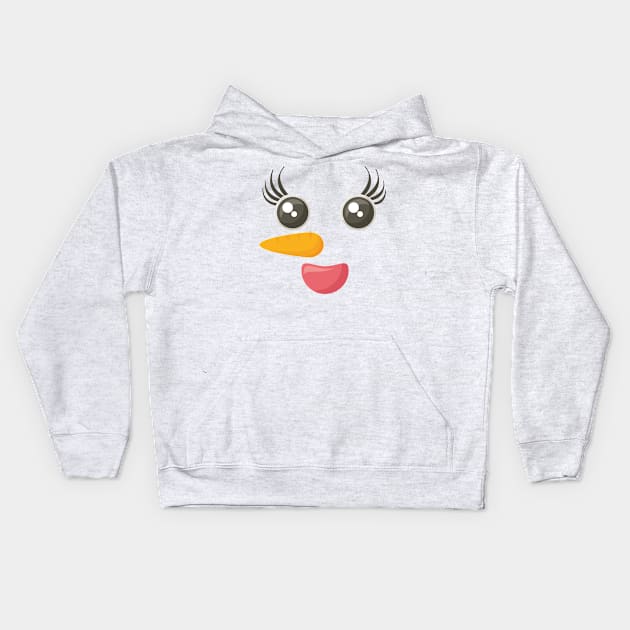 Cute Snowwoman Kids Hoodie by KsuAnn